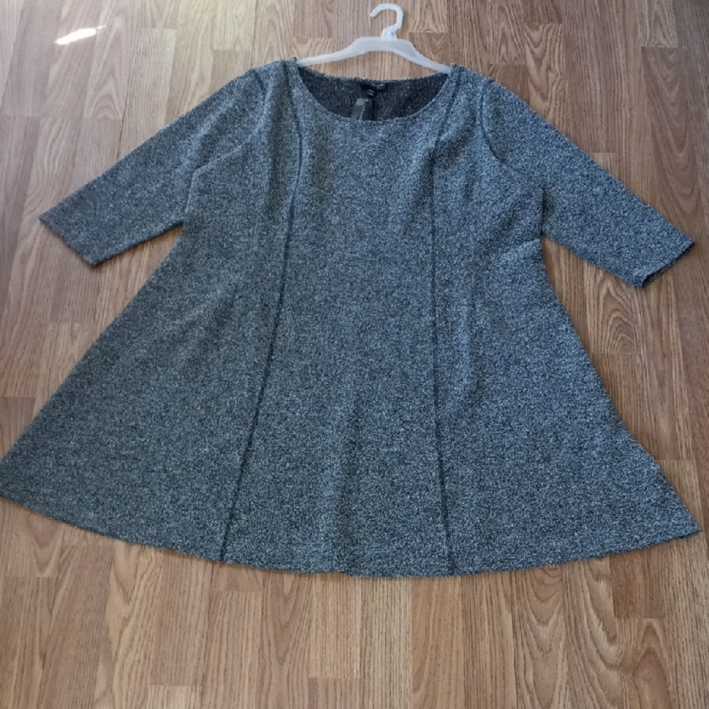 Lane Bryant Black, White And Gray A-Line Dress